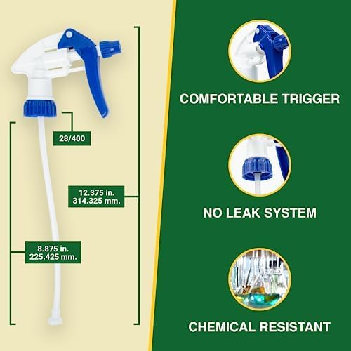 Heavy Duty 32oz Plastic Spray Bottles for Cleaning (2 Count)