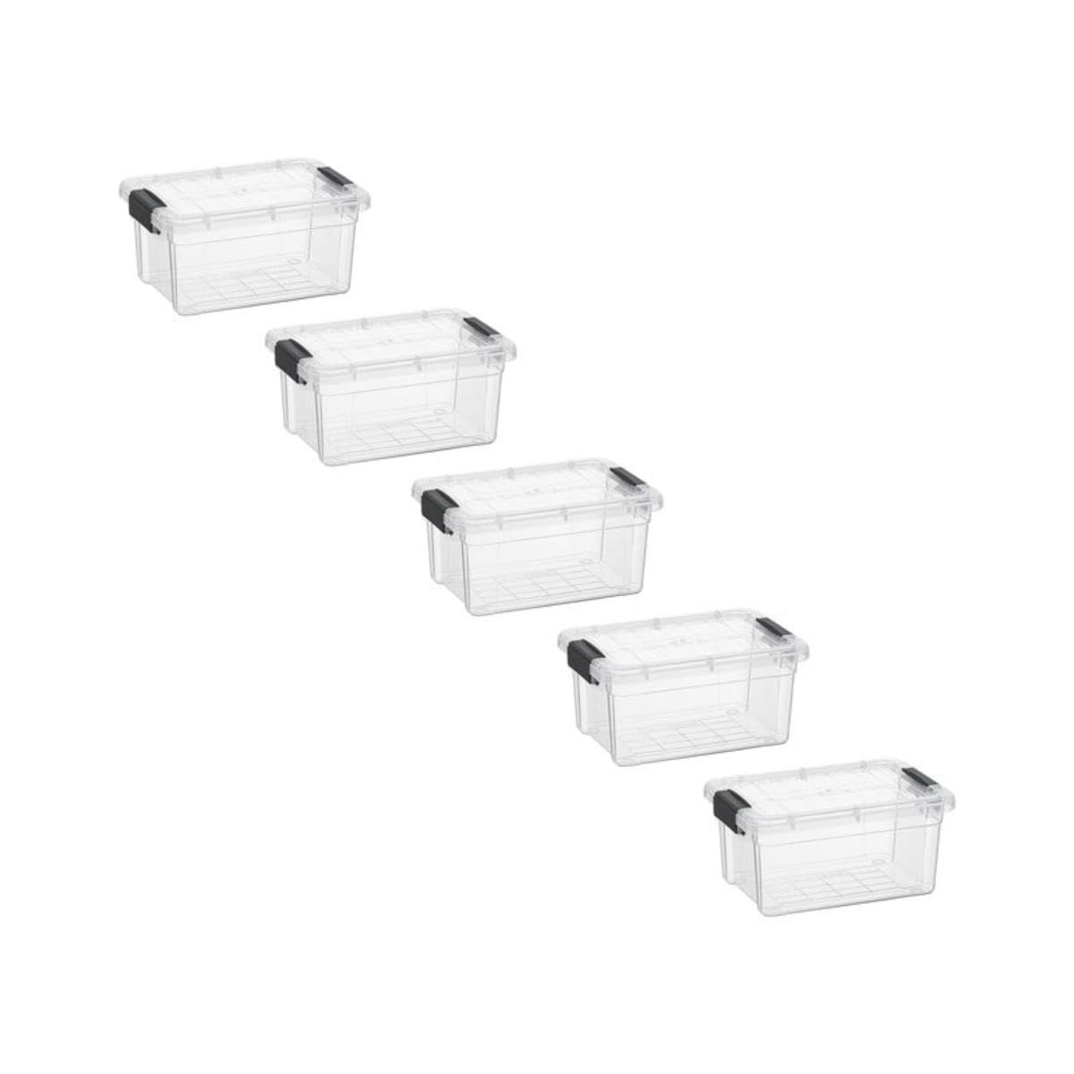 1.05 Quart Mini Clear Plastic Storage Container with Lid (5 Count)