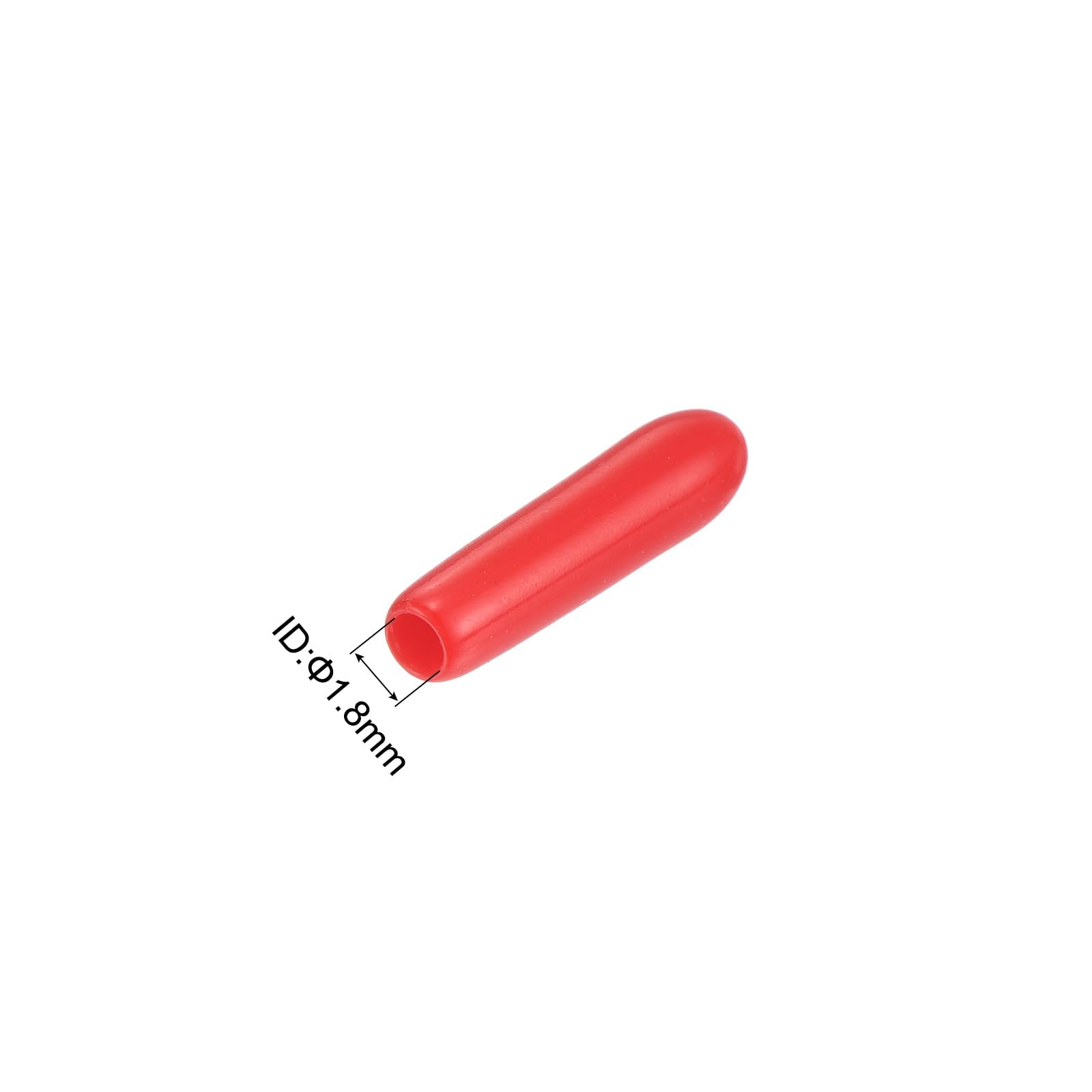 20pcs Rubber End Caps 1.8mm ID Vinyl Round Tube Bolt Cap Cover Thread Protectors Red