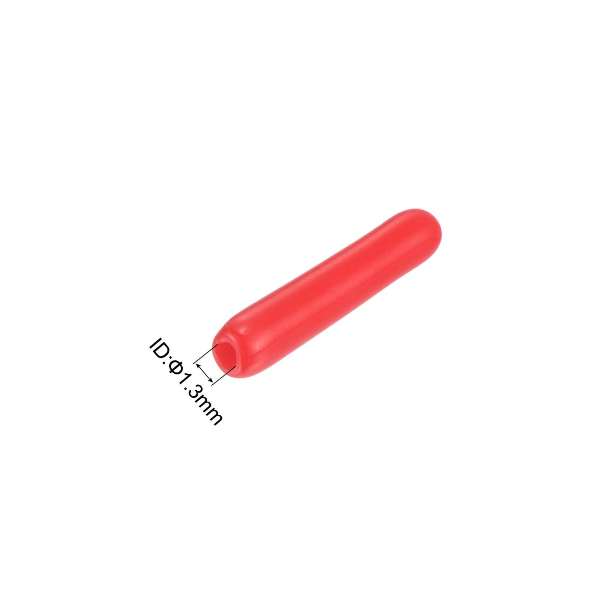 20pcs Rubber End Caps 1.3mm ID Vinyl Round Tube Bolt Cap Cover Thread Protectors Red