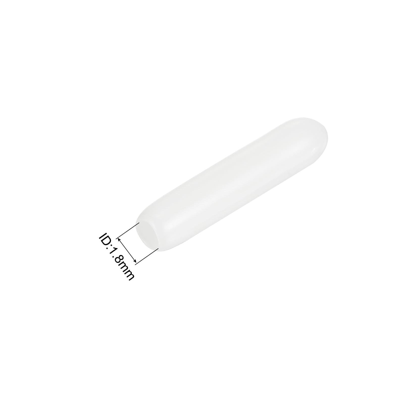 20pcs Rubber End Caps 1.8mm ID Vinyl Round Tube Bolt Cap Cover Thread Protectors White