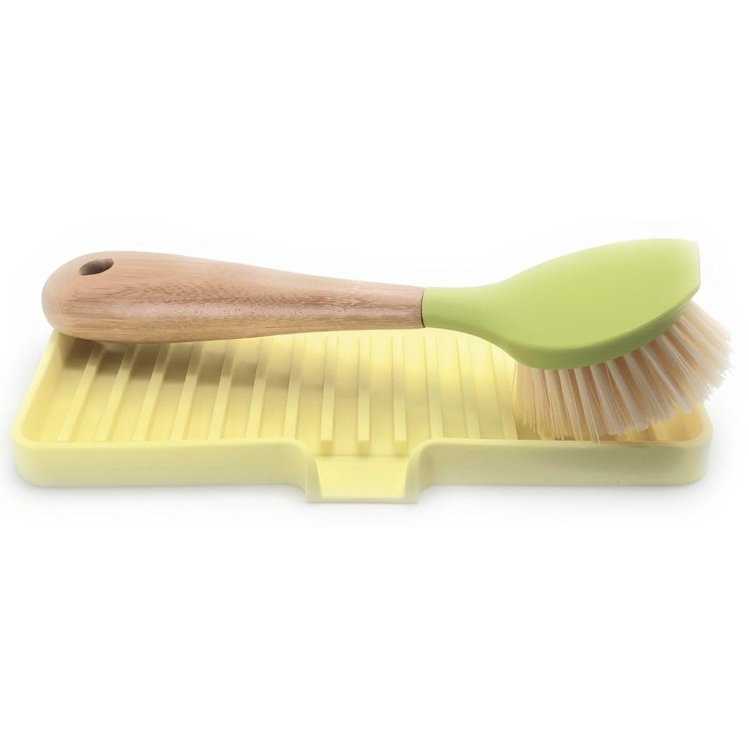 Silicone Soap Dish Tray and Sponge Holder with Drain Chute