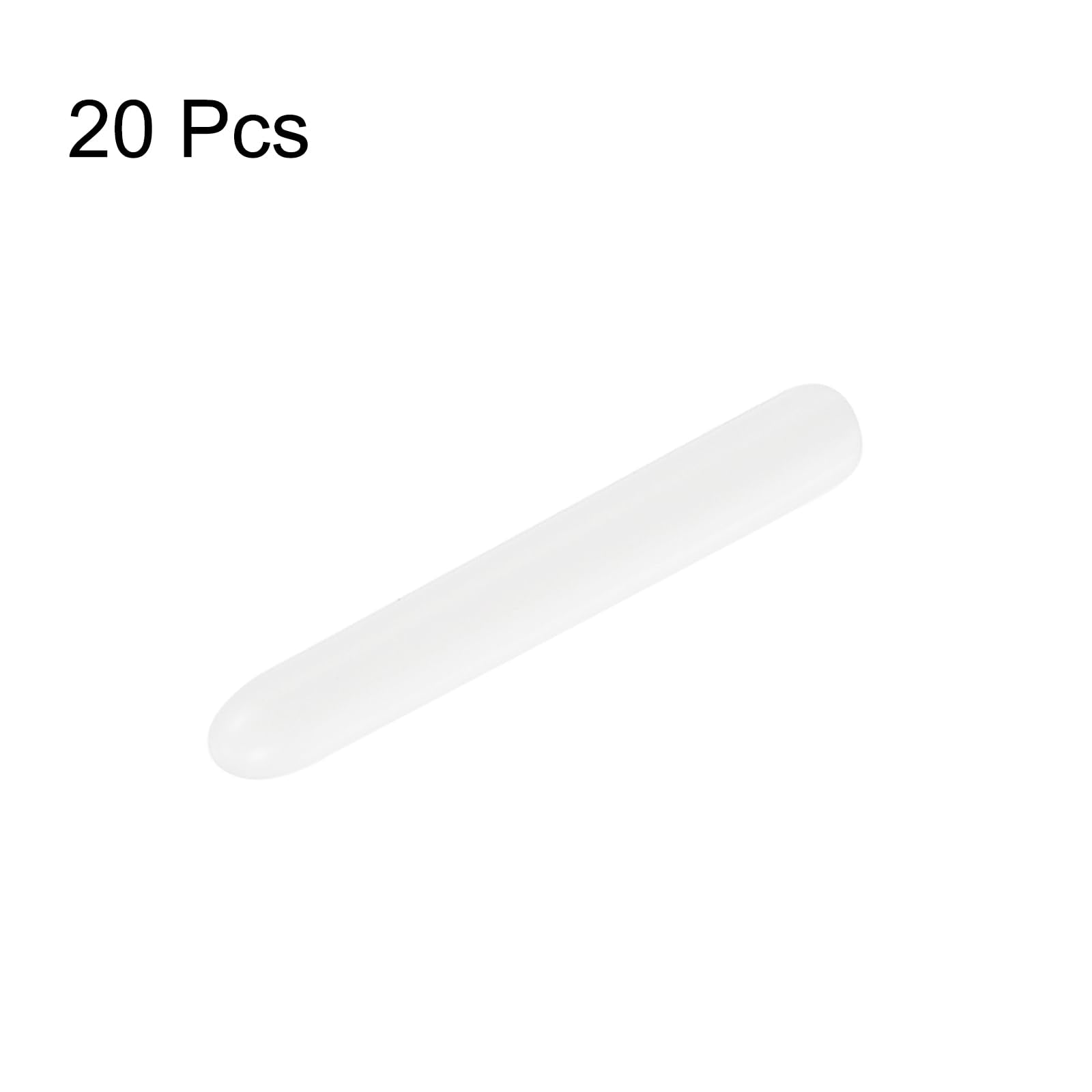 20pcs Rubber End Caps 1.3mm ID Vinyl Round Tube Bolt Cap Cover Thread Protectors White