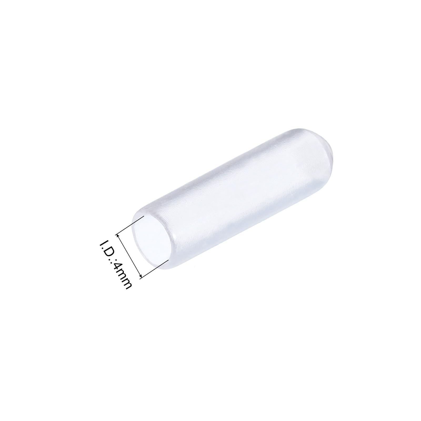 20pcs Rubber End Caps 4mm ID Vinyl PVC Round Tube Bolt Cap Cover Screw Thread Protectors Clear