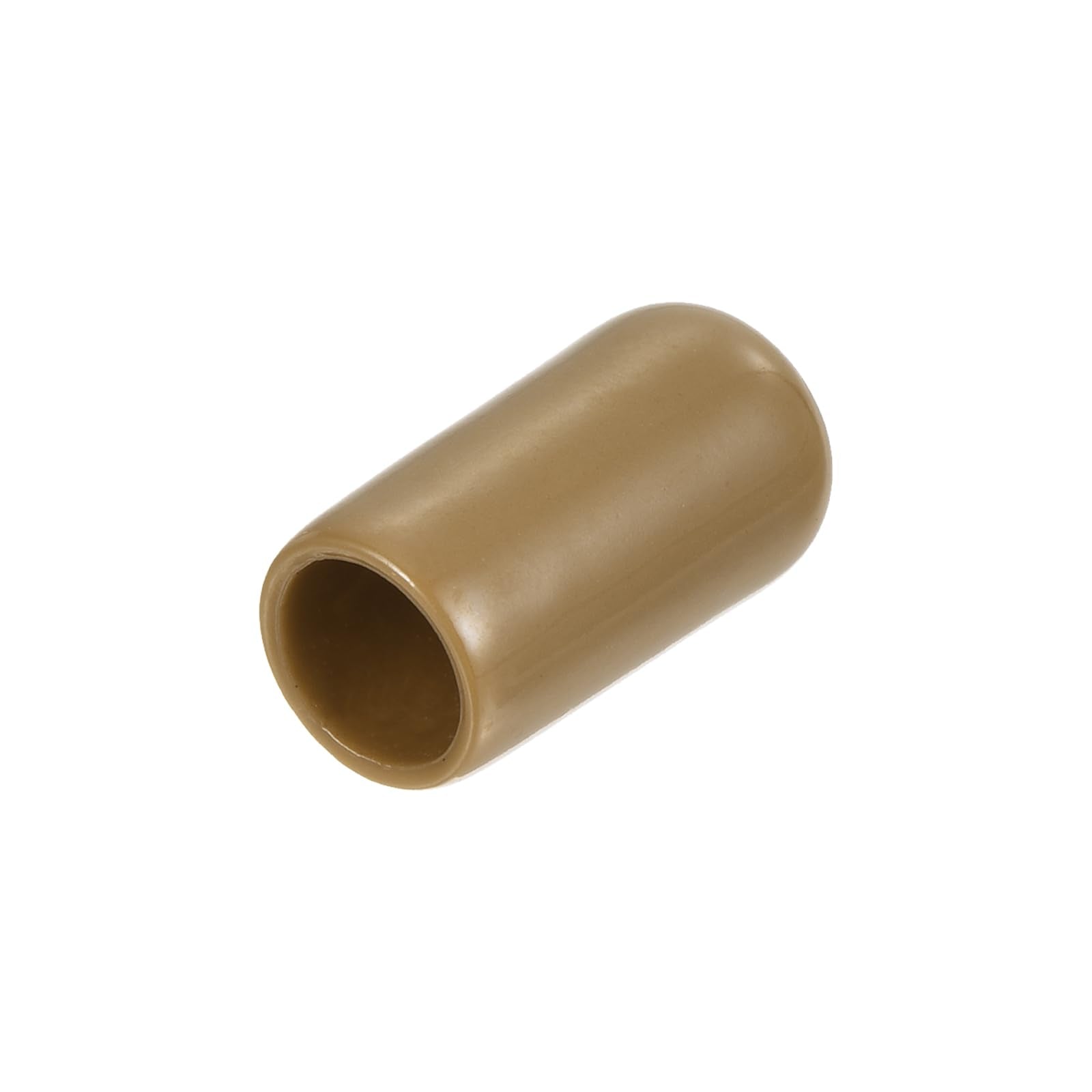 20pcs Rubber End Caps 7mm ID Vinyl PVC Round Tube Bolt Cap Cover Screw Thread Protectors Light Brown