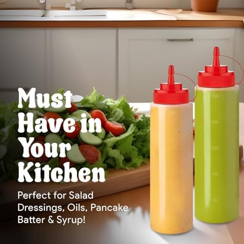12 oz Condiment Squeeze Bottles for Sauces (3 Count)