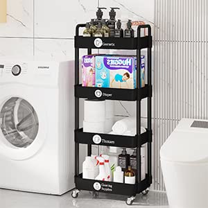 4 Tier Rolling Cart with Wheels