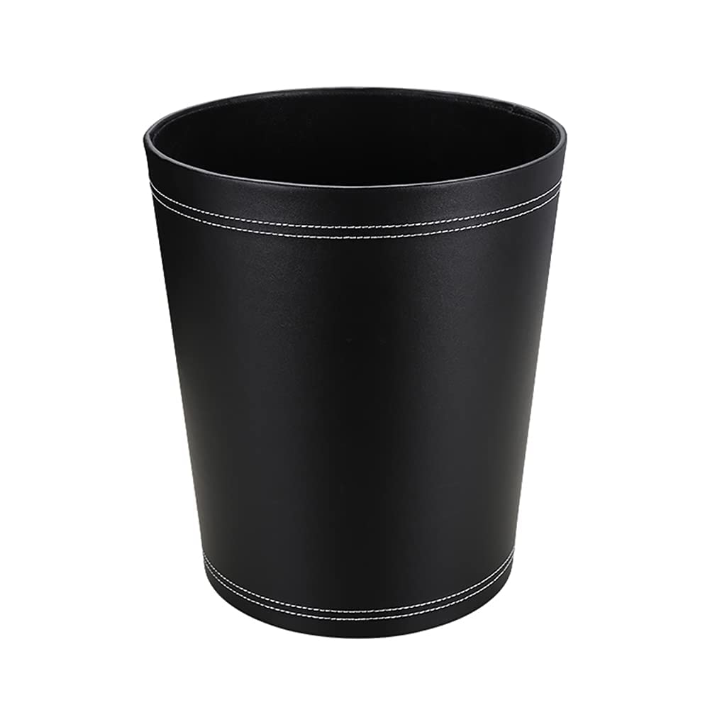 Classic Pu Leather Trash Can Wastebasket