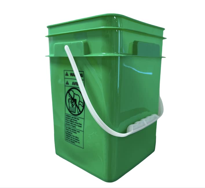 4 Gallon Square Food Grade Bucket Pail with Plastic Handles and Lid