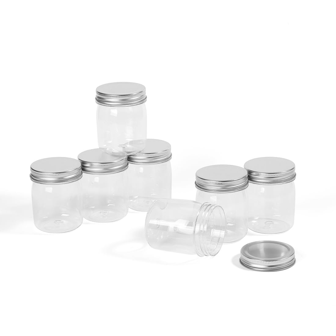 Plastic 32 Pack Mason Jars 8Oz Reusable Storage Containers with Lid