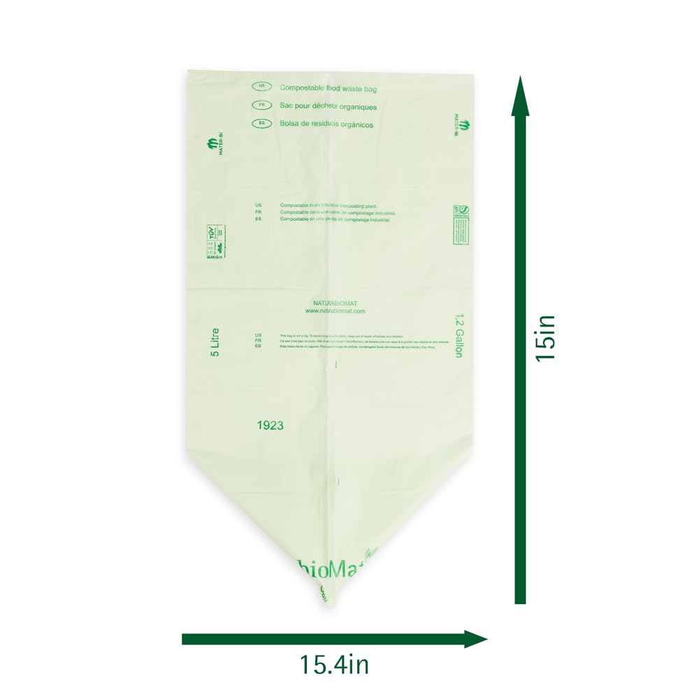 1.2 Gallon Compostable Food Scrap Bags (150 Count)