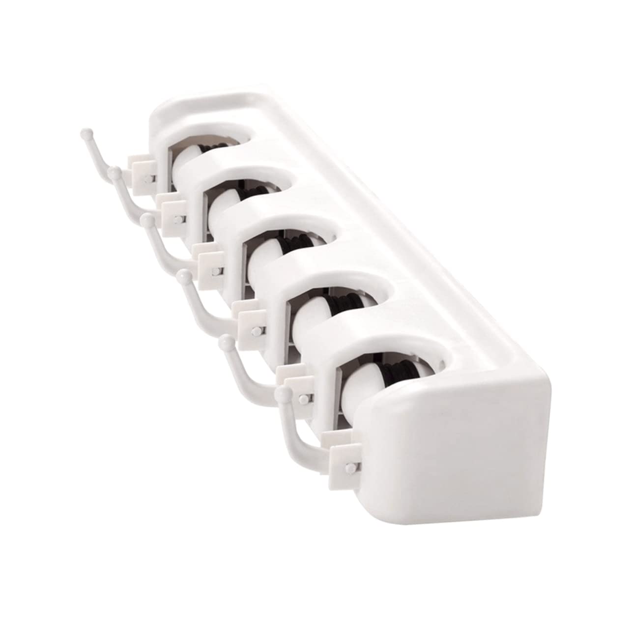 Wall Mounted Mop Holder Broom Organizer Storage Rack with 5 Positions 6 Hooks Space
