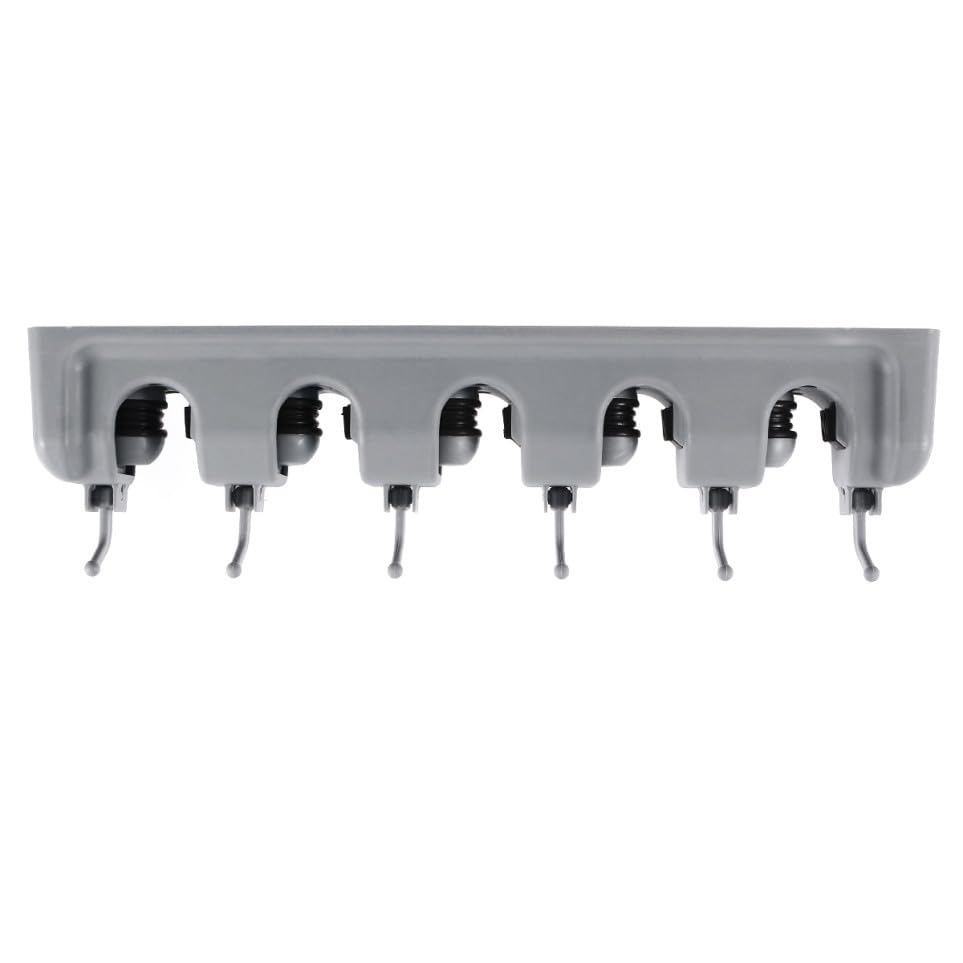 Garage Tool Storage Rack Broom Mop Holder Wall Mount with 5 Balls 6 Hooks Umbrella Clip