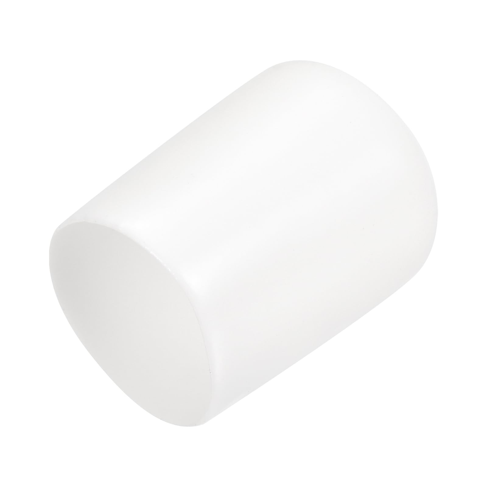 20pcs Rubber End Caps 16mm ID Vinyl Round End Cap Cover Screw Thread Protectors White