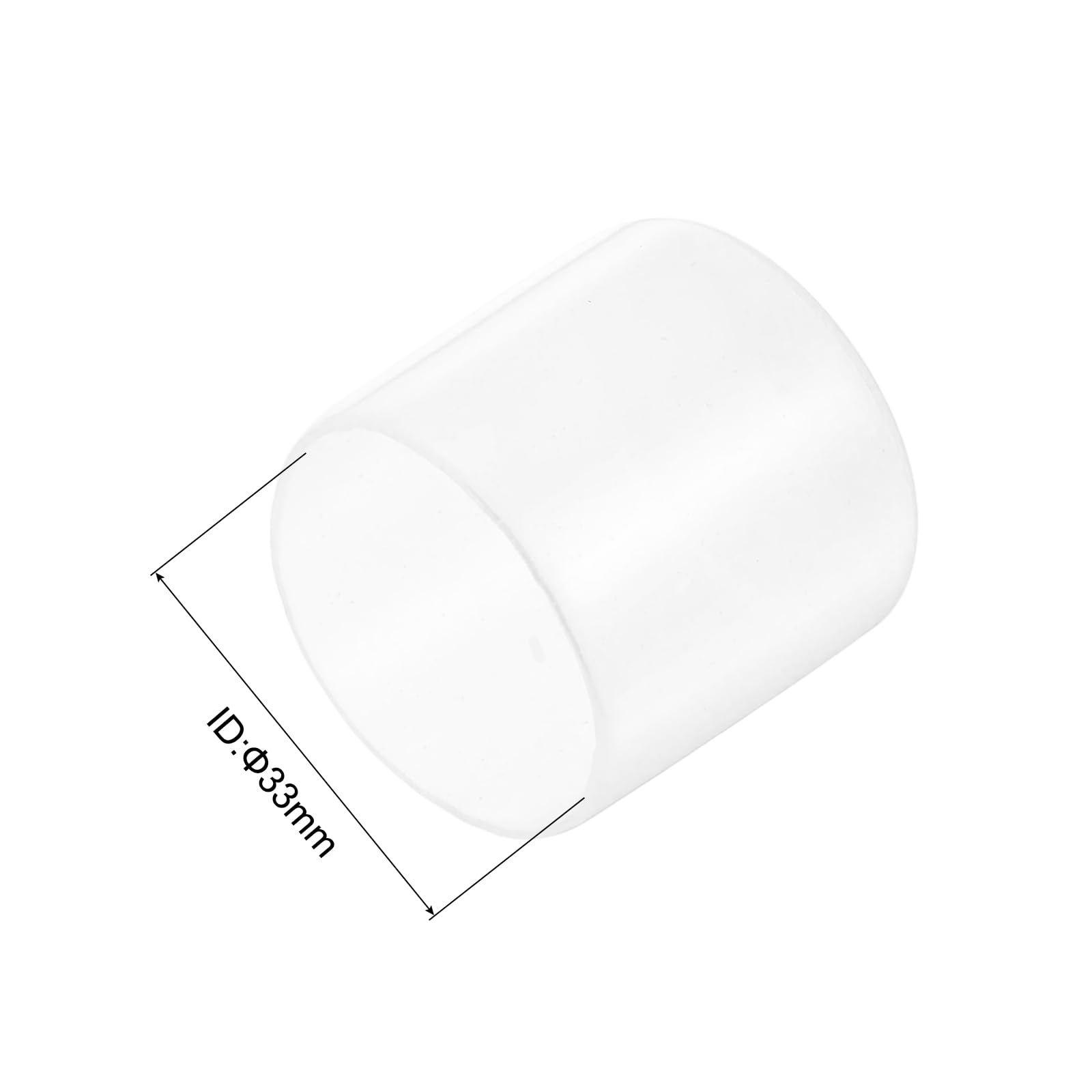 20pcs Rubber End Caps 33mm ID Vinyl Round Tube Bolt Cap Cover Thread Protectors Clear