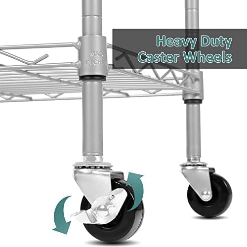 6 Tier Wire Shelving Unit with Wheels (72 Count)