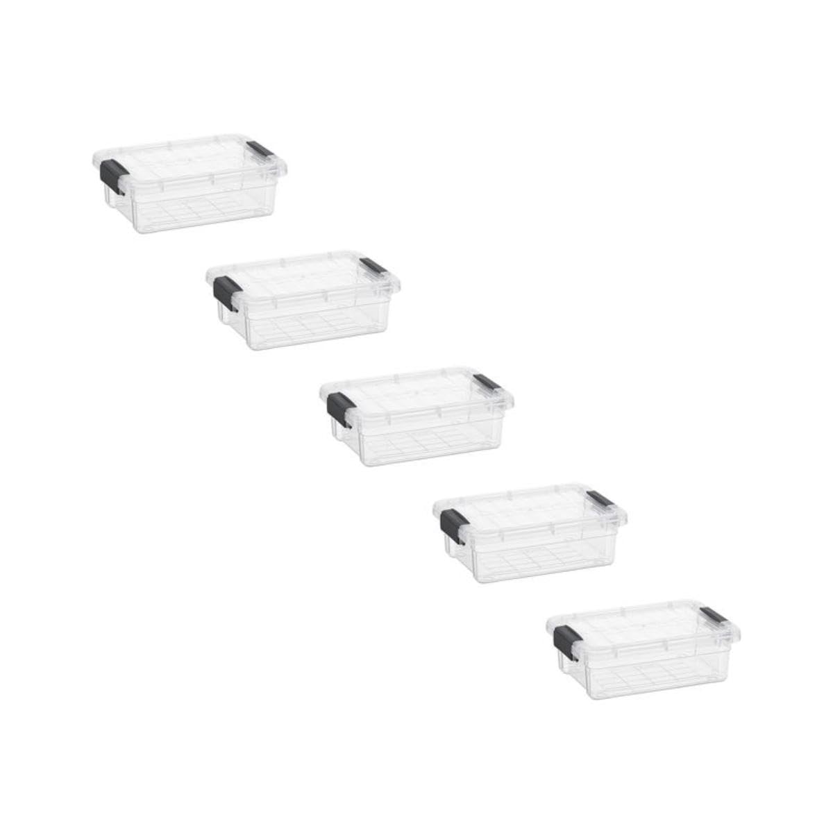 0.7 Quart Mini Clear Plastic Storage Container with Lid (5 Count)