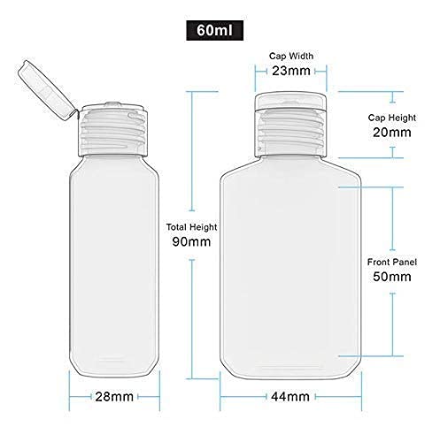 2oz Empty Hand Sanitizer Travel Size Bottles (100 Count)