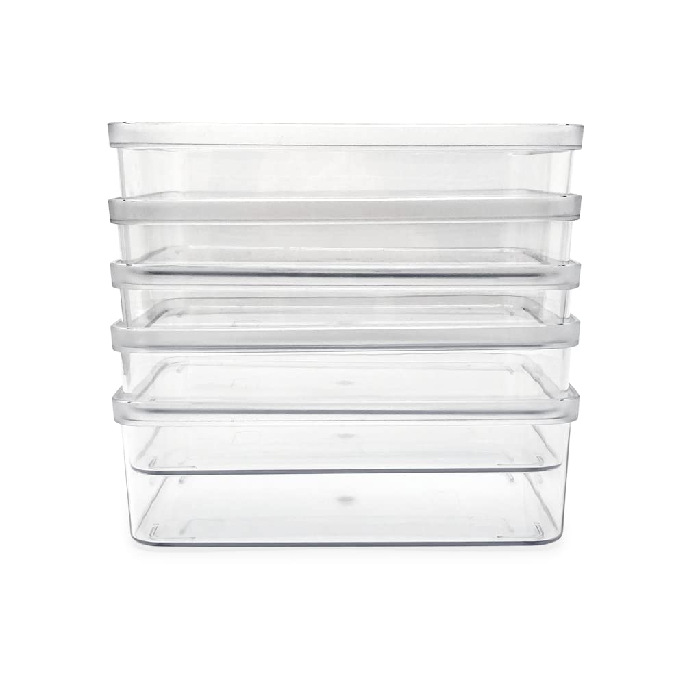 5 Pack Small Clear Storage Bins (5 Count)