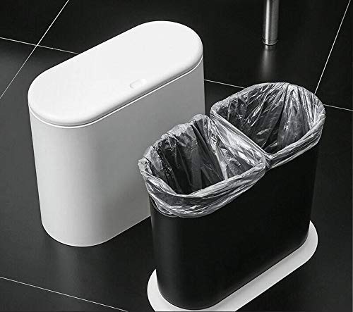 12 Liter Rectangular Plastic Trash Can with Press Top Lid