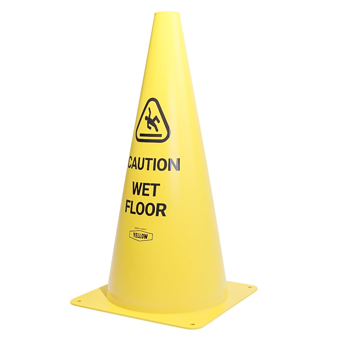 Commercial 19 Inch "Caution Wet Floor" Sign Cone (6 Count)