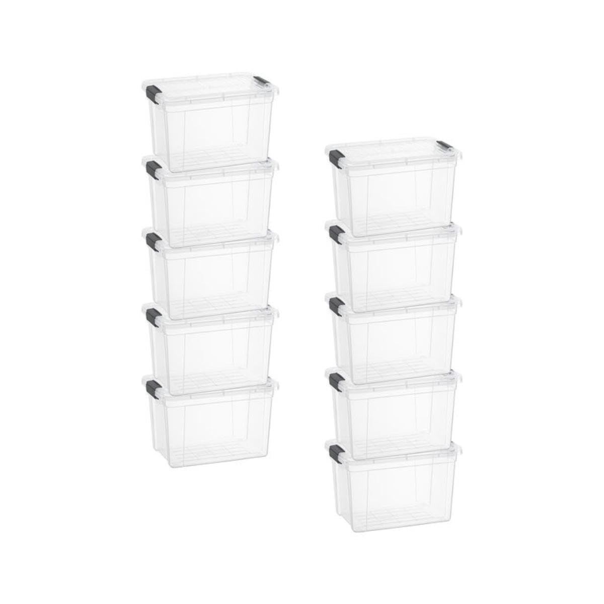2.5 Quart Clear Plastic Storage Boxes with Lids (10 Count)