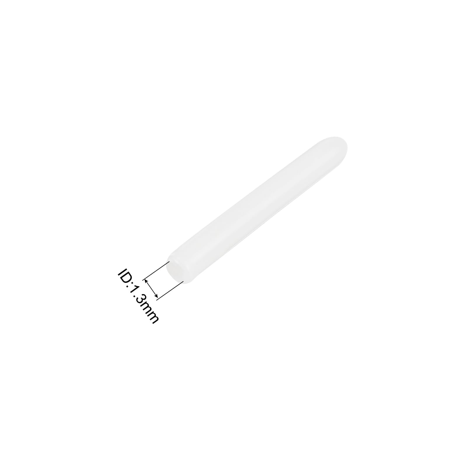 20pcs Rubber End Caps 1.3mm ID Vinyl Round Tube Bolt Cap Cover Thread Protectors White