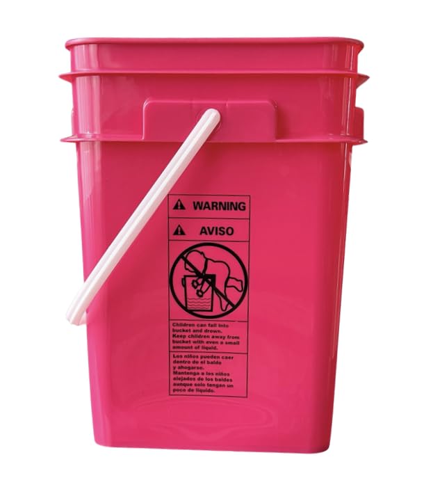 4 Gallon Square Food Grade Bucket Pail with Plastic Handles and Lid