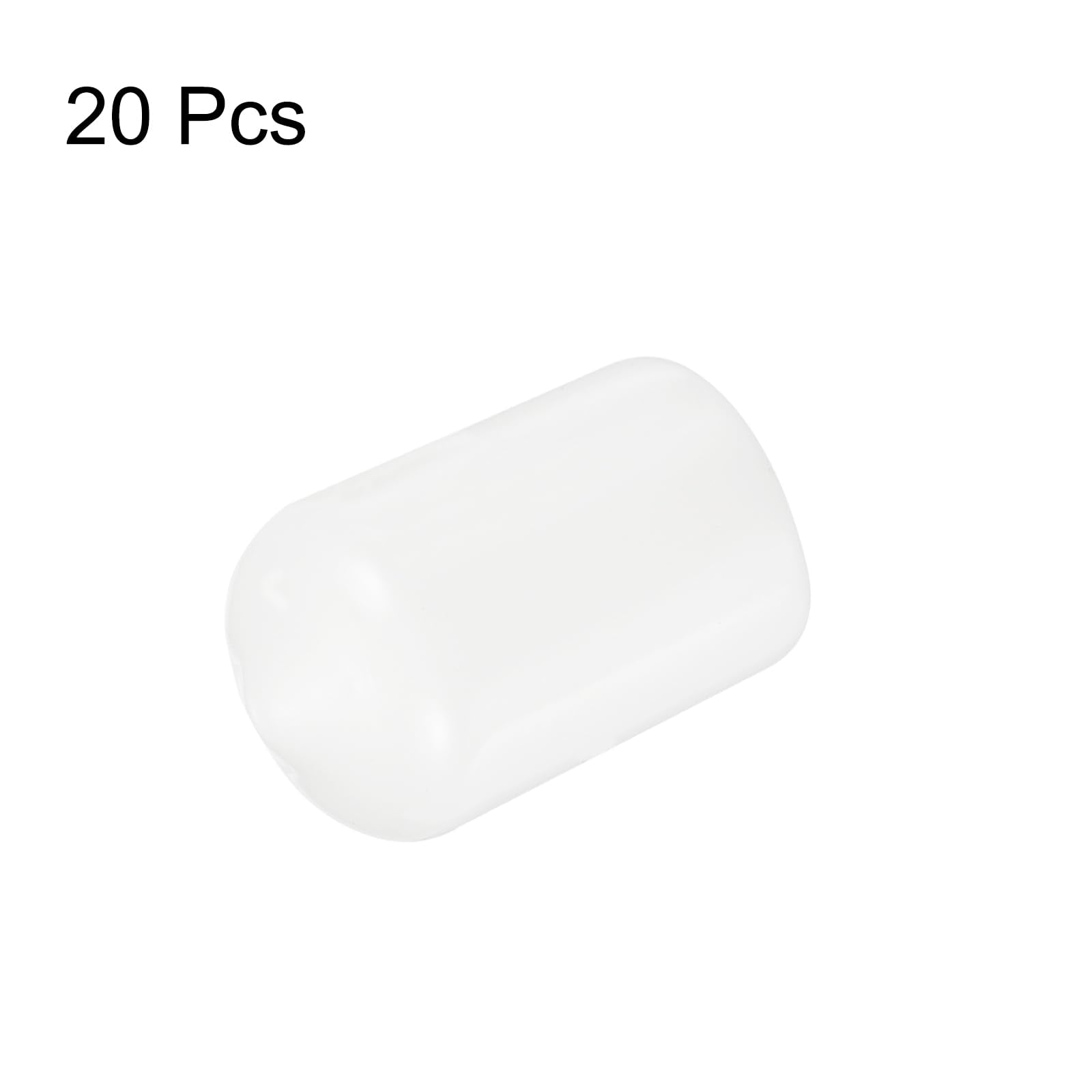 20pcs Rubber End Caps 13.5mm ID Vinyl Round Tube Bolt Cap Cover Thread Protectors White