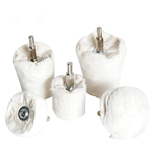 Polishing Pad Buffing Wheel Kit White Flannelette 5 Pack (5 Count)