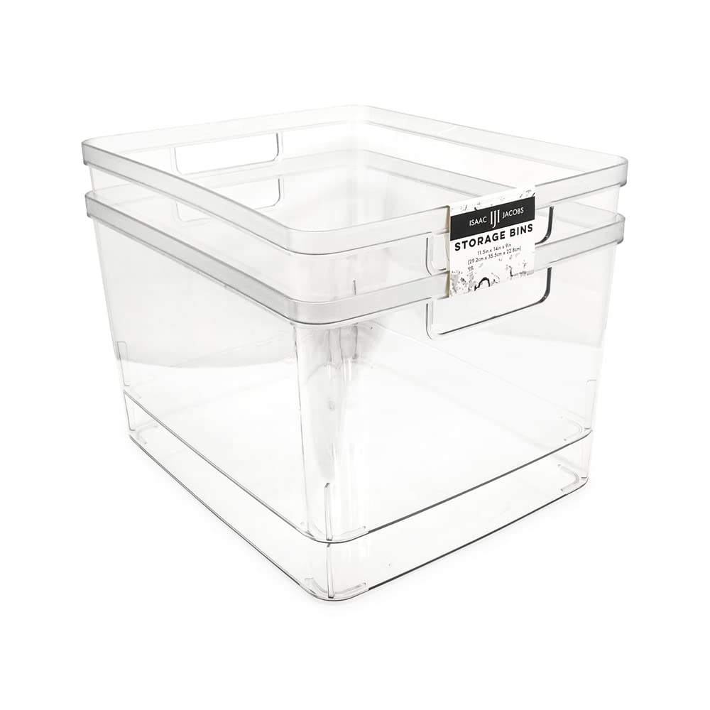 2-Pack Extra-Large Clear Storage Bins (11.5” L x 14” W x 9” H) (2 Count)