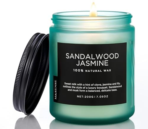 Sandalwood Jasmine Scented Candles for Home (7.05 Ounce)