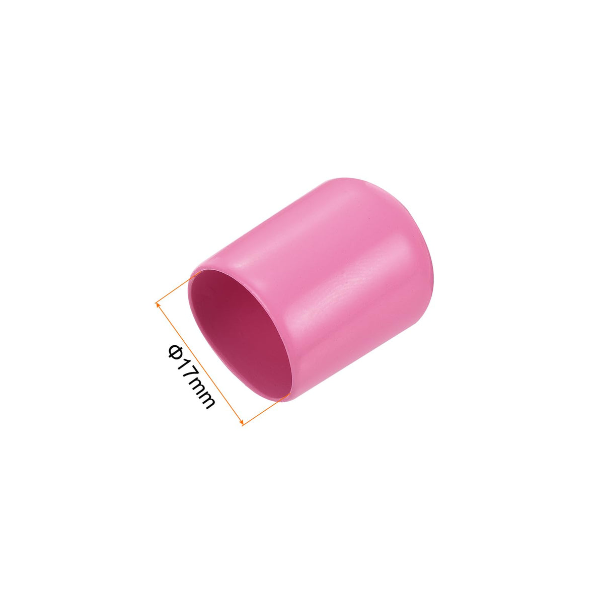 20pcs Rubber End Caps 17mm ID Vinyl PVC Round Tube Bolt Cap Cover Screw Thread Protectors Pink