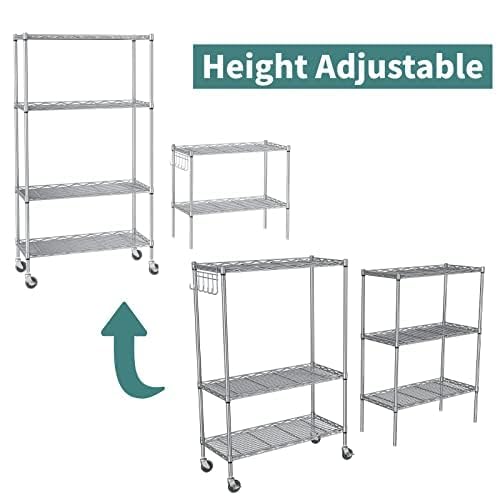 6 Tier Wire Shelving Unit with Wheels (72 Count)