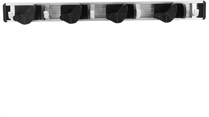 Keenso Space Saving Mop Broom Organizer Securely Grips Household Objects for Wall Storage (Four holes and five hangings)