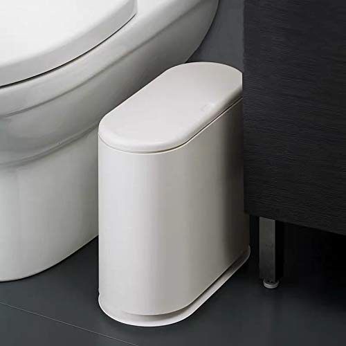 12 Liter Rectangular Plastic Trash Can with Press Top Lid