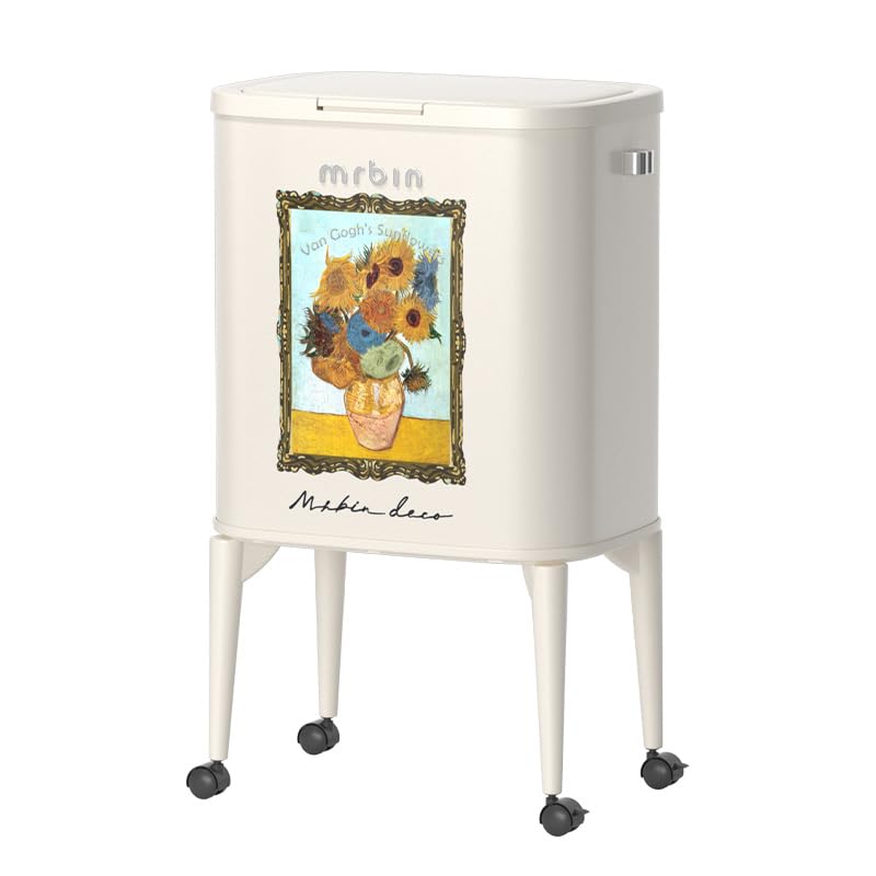 Metal Kitchen Trash Can with Lid