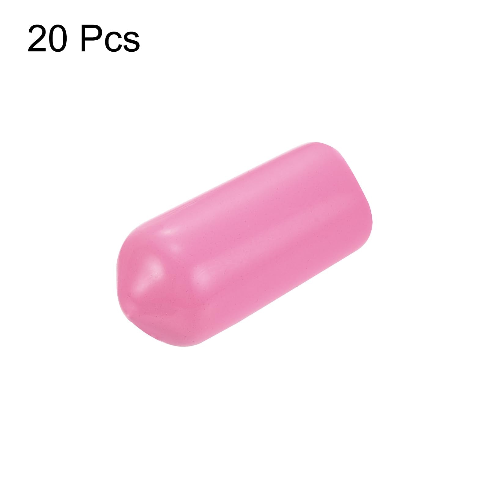 20pcs Rubber End Caps 7mm ID Vinyl PVC Round Tube Bolt Cap Cover Screw Thread Protectors Pink