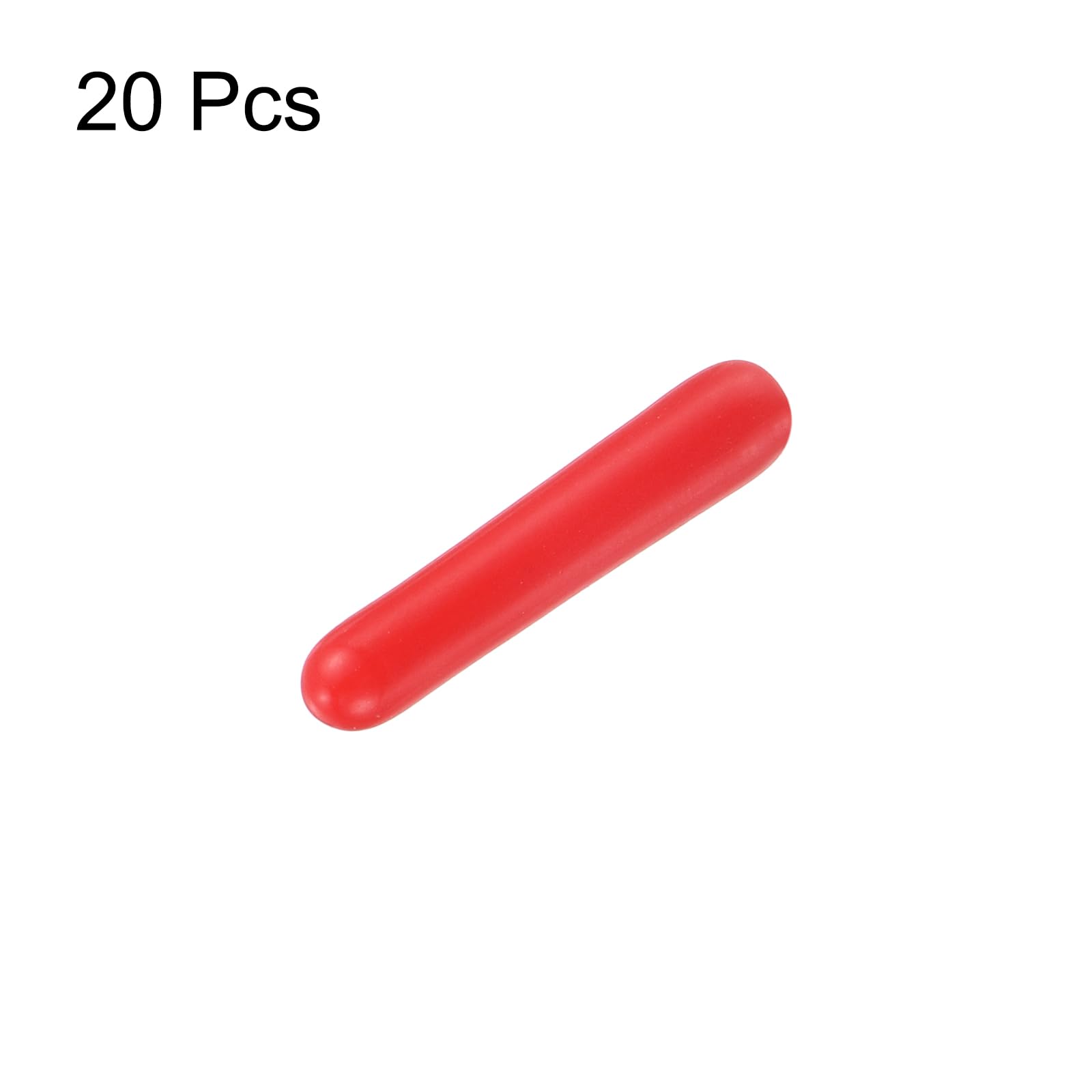 20pcs Rubber End Caps 1.3mm ID Vinyl Round Tube Bolt Cap Cover Thread Protectors Red