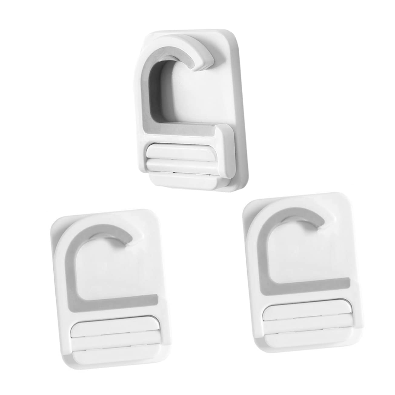 3pcs Punch Wall Mounted Mop Organizer Broom Hooks Space Saving Mop Holder for Home Kitchen Bathroom Adhesive Rack