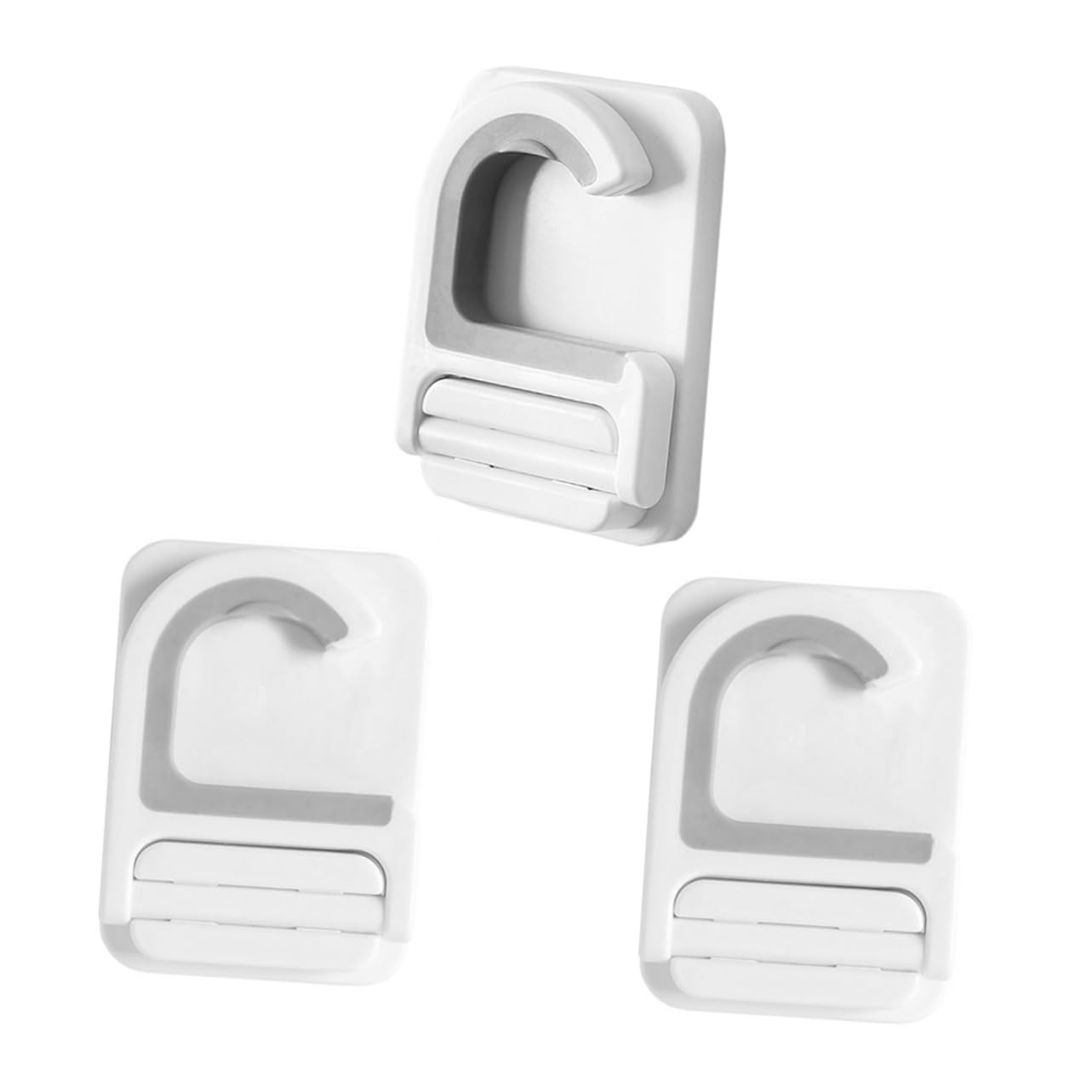 3pcs Punch Wall Mounted Mop Holder Clips Heavy Duty Adhesive Broom and Umbrella Organizer for Kitchen Bathroom Laundry Hanging Hooks