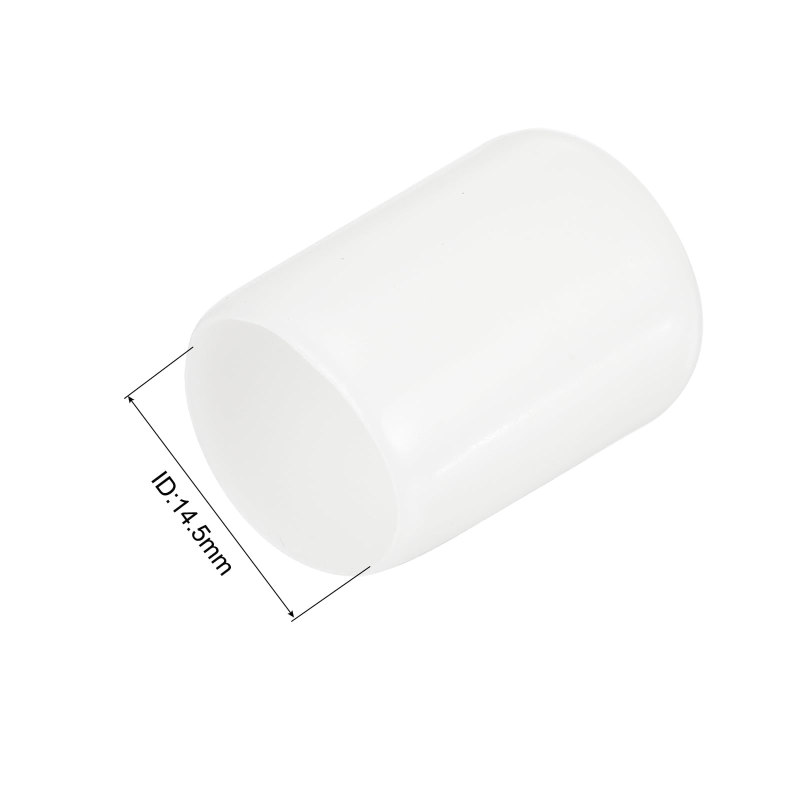 20pcs Rubber End Caps 14.5mm ID Vinyl Round Tube Bolt Cap Cover Thread Protectors White