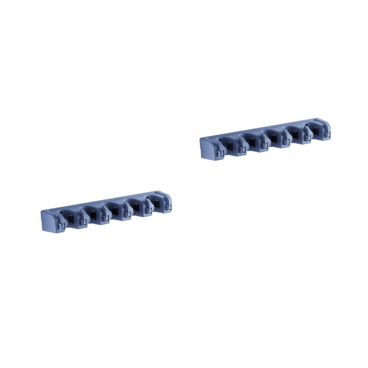 2pcs Multi purpose Wall Mounted Mop Organizer Positions and Hooks for Efficient Tool Storage for Bathroom Kitchen and Garage Use Easy Installation Sturdy Design Blue