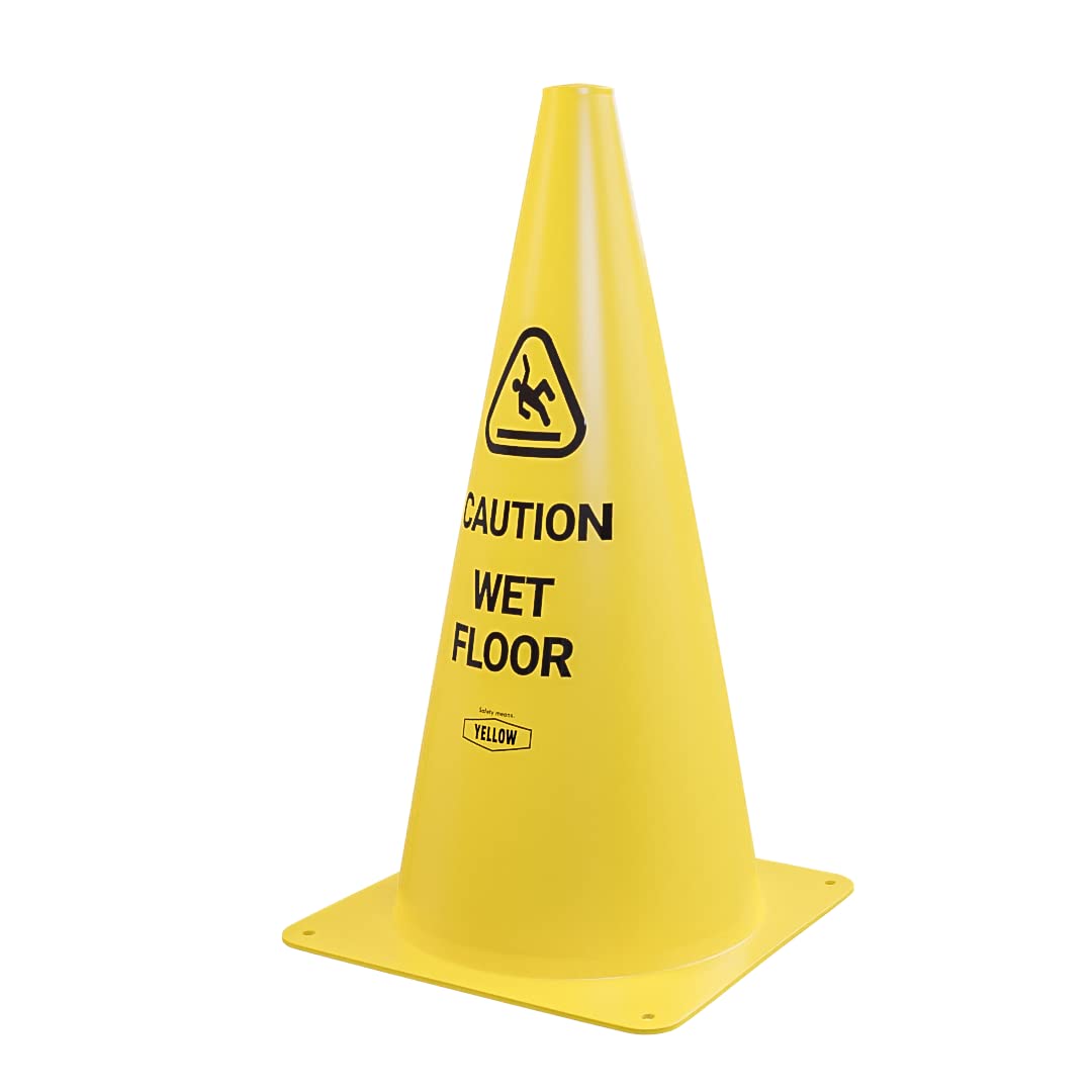 Commercial 15 Inch "Caution Wet Floor" Sign Cone (4 Count)