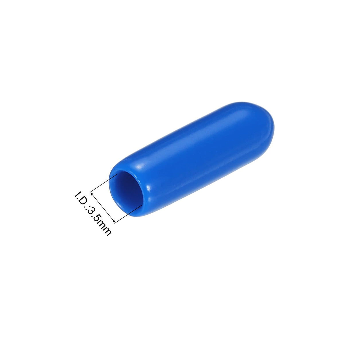 20pcs Rubber End Caps 3.5mm ID Vinyl PVC Round Tube Bolt Cap Cover Screw Thread Protectors Blue