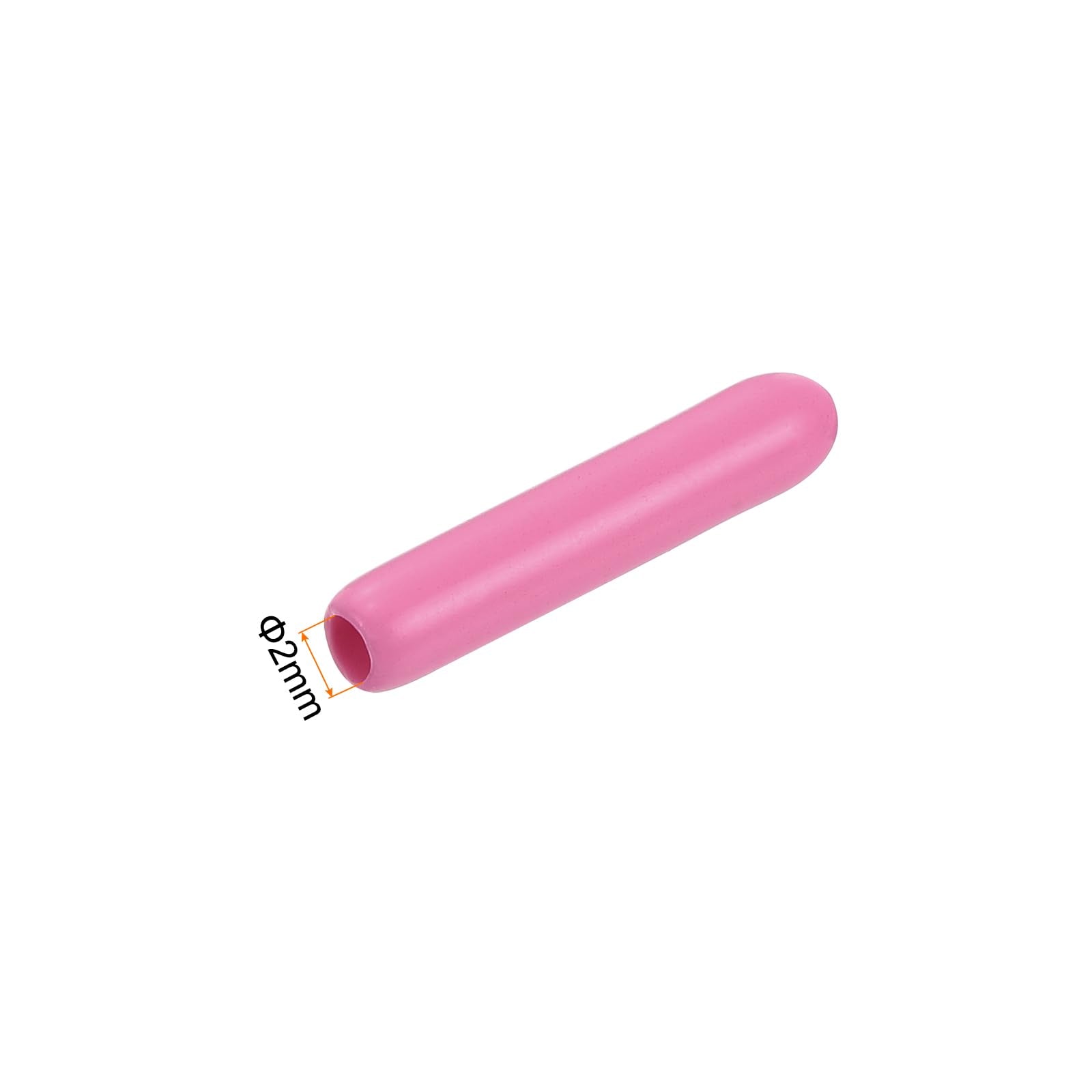 20pcs Rubber End Caps 2mm ID Vinyl PVC Round Tube Bolt Cap Cover Screw Thread Protectors Pink