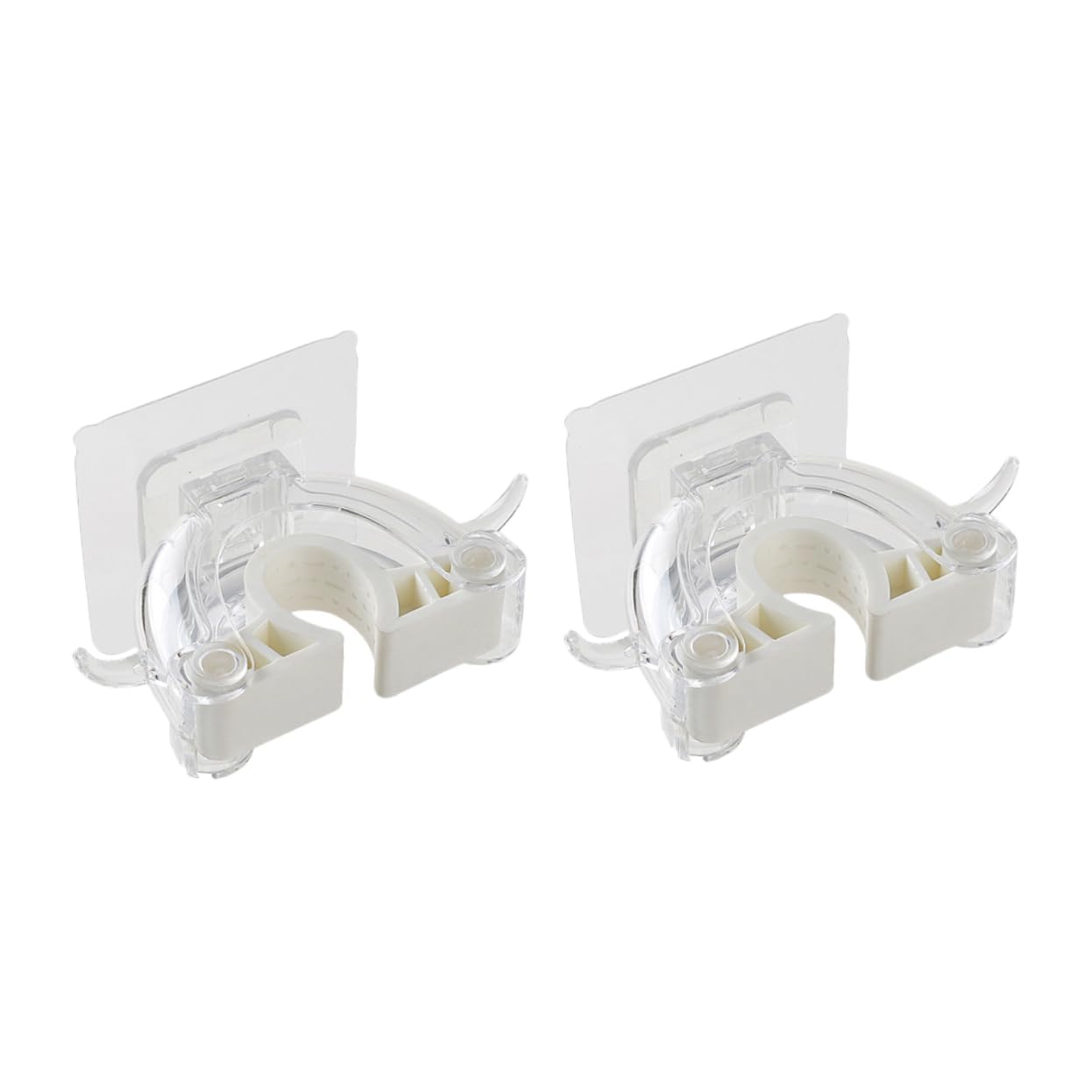 2 Pcs Seamless Mop Holder Wall Mounted No Drill Broom Hanger Clip Plastic Mop Hook for Home Kitchen Bathroom Organizer