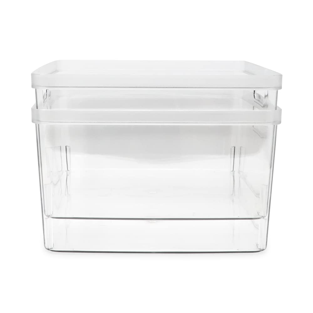 2 Pack Square Clear Storage Bins (2 Count)