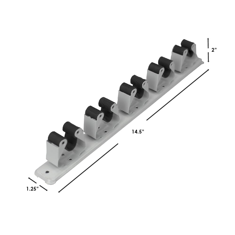 Mop and Broom Holder Wall Mounted Storage Organizer by Home Basics