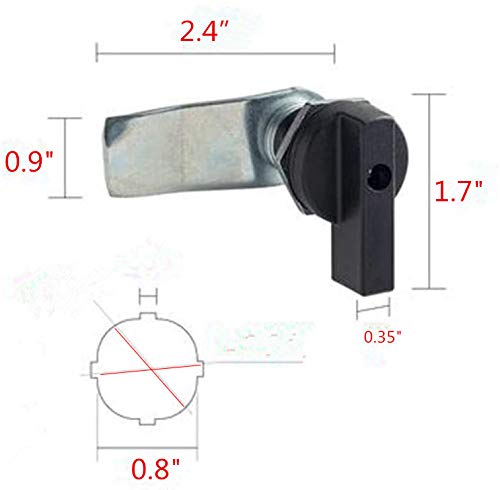 2PCS Thumb Operated Offset Thumb Cam Lock Black Cam Lock (2 Count)